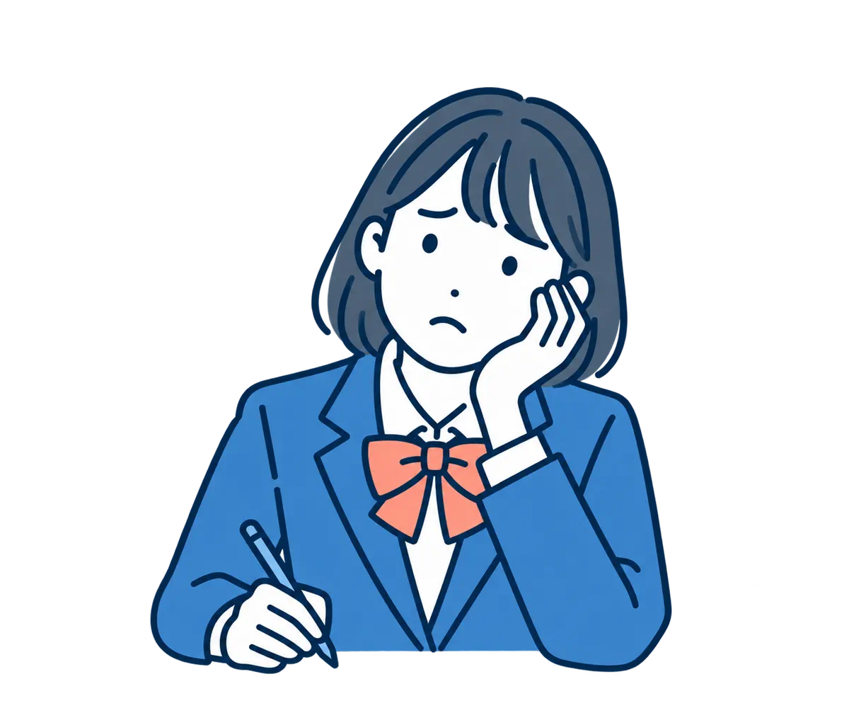 大学受験の悩みを抱える高校生のイラスト
